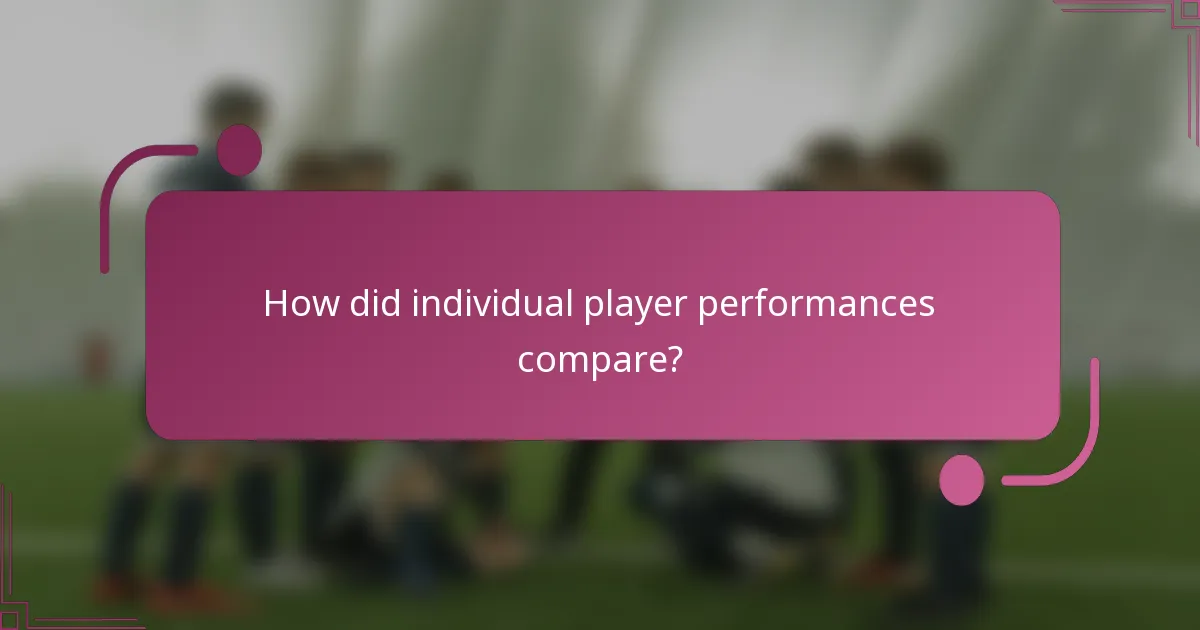 How did individual player performances compare?