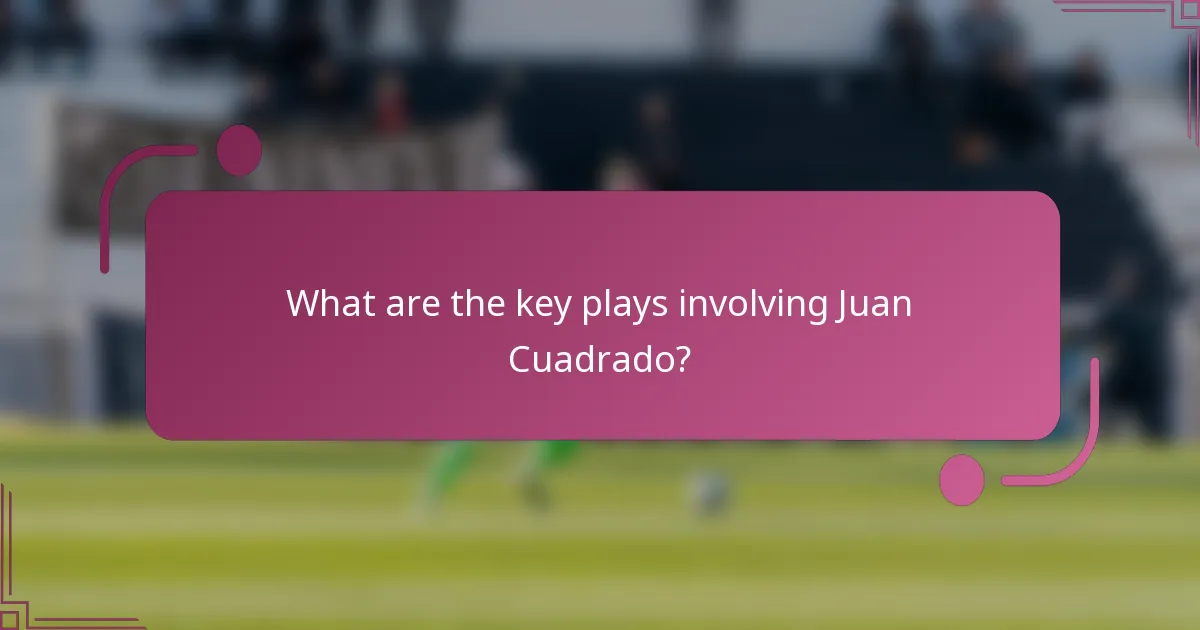 What are the key plays involving Juan Cuadrado?