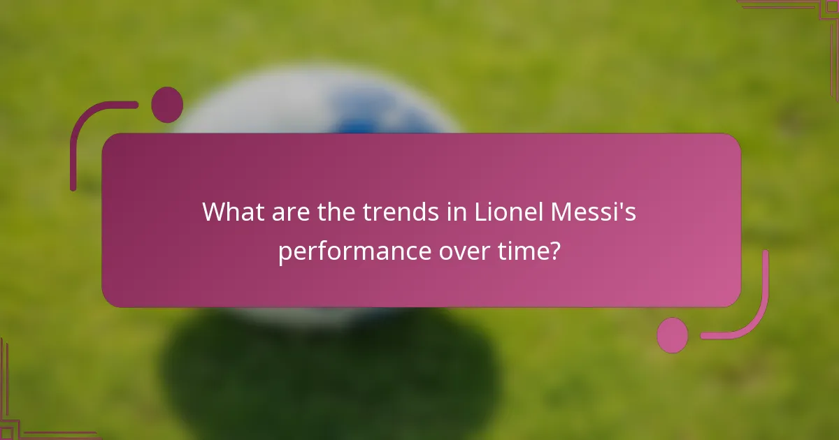 What are the trends in Lionel Messi's performance over time?